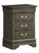 Louis Phillipe - 3 Drawer Nightstand - Gray