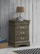 Louis Phillipe - 3 Drawer Nightstand - Gray