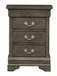 Louis Phillipe - 3 Drawer Nightstand - Gray