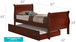 Twin Bed With Storage Classic - Cherry