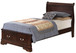 Louis Phillipe - Twin Panel Storage Bed - Cappuccino