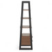 Sawhorse - Solid Walnut Veneer And Ladder Shelf With Storage - Dark Brown