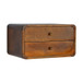 Floating Curved Bedside Table - Chestnut
