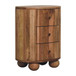 Soba - Ball 3 Drawer Bedside Table - Light Brown
