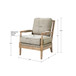 Fancy Design Arm Chair With Nailhead Trim - Light Gray / Camel Oak