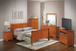 King Bed Panel Sleigh - Oak