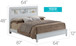 Queen Bed Stylish Transitional - White