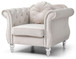 Elegant Transitional Flared Armchair - Ivory