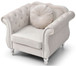 Elegant Transitional Flared Armchair - Ivory