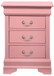 Louis Phillipe - 3 Drawer Nightstand - Pink