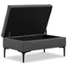 Rebecca - Rectangular Coffee Table Storage Ottoman With Lift Up Lid - Gray