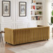 Dominic - Channel Tufted Velvet Sofa - Dark Yellow