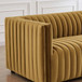 Dominic - Channel Tufted Velvet Sofa - Dark Yellow