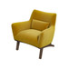 Brayden - Lounge Chair - Velvet - Brown / Gold / Yellow