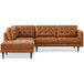 Lucco - Left Facing Sectional - Cognac Tan