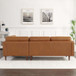 Lucco - Left Facing Sectional - Cognac Tan