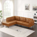 Lucco - Left Facing Sectional - Cognac Tan