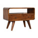Mini Curved Media Unit With 2 Drawers - Chestnut