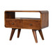 Mini Curved Media Unit With 2 Drawers - Chestnut
