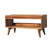 Bench With Leather Seatpad - Oak