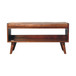 Bench With Brown Leather Seatpad - Chestnut