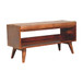 Bench With Brown Leather Seatpad - Chestnut