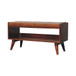 Bench With Brown Leather Seatpad - Chestnut