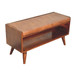 Bench With Brown Leather Seatpad - Chestnut