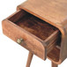 Mini Curved Bedside Table With Lower Slot - Caramel