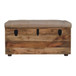 Buffalo - Hide Leather Storage Trunk - Beige / Brown