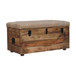 Buffalo - Hide Leather Storage Trunk - Beige / Brown