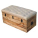 Buffalo - Hide Leather Storage Trunk - Beige / Brown