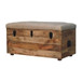 Buffalo - Hide Leather Storage Trunk - Beige / Brown
