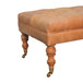 Buffalo - Leather Ottoman With Castor Legs - Tan