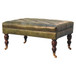 Buffalo - Leather Ottoman With Castor Legs - Green
