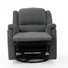 Glider Recliner With Swivel, Manual Reclining Chair - Charcoal