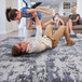 Payas - 2' X 8' Abstract Runner Rug - Gray / Denim
