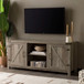 Farmhouse Barn Door TV Stand For TVs Up To 65" - Gray Wash