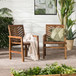 Modern 2 Piece Chevron Patio Chairs Dark - Brown