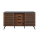 Contemporary Sliding Slat Door Sideboard - Ebony / Dark Walnut