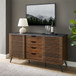 Contemporary Sliding Slat Door Sideboard - Ebony / Dark Walnut
