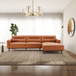 Ella - L-Shaped Right Sectional Couch - Cognac