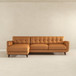 Allison - Left Facing Leather Sectional Sofa - Tan