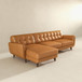 Allison - Left Facing Leather Sectional Sofa - Tan