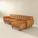 Allison - Right Facing Leather Sectional Sofa - Tan