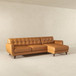Allison - Right Facing Leather Sectional Sofa - Tan