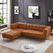 Addison - Left Sectional Leather Sofa - Cognac