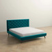 Dillon - Velvet Platform Bed - Blue