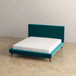 Dillon - Velvet Platform Bed - Blue
