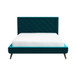 Dillon - Velvet Platform Bed - Blue